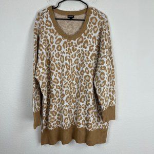 Torrid 3X Drop Shoulder Sweater in Popcorn Leopard